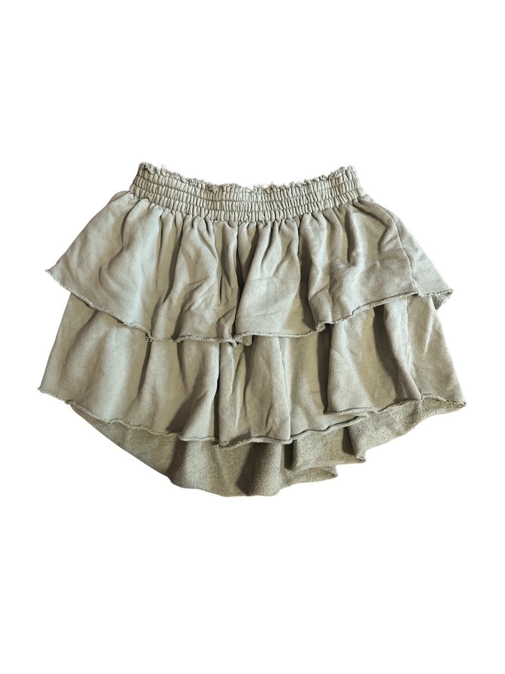 aerie Sage Green Ruffle Skater Skirt